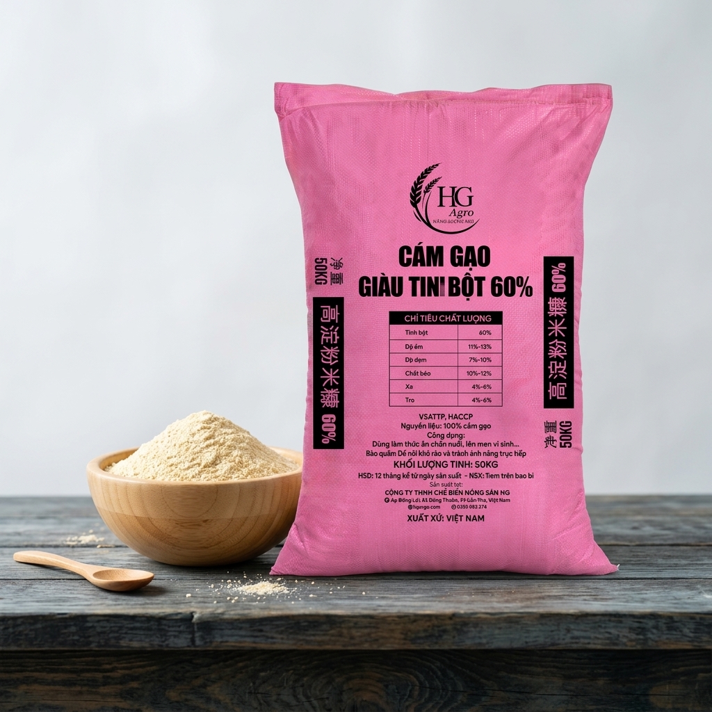 cám gạo giàu tinh bột